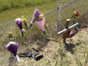 memorial on roadside